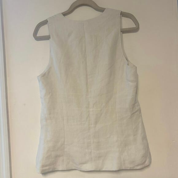NWT Madewell Scoopneck Cutaway Linen Vest In White Salt Size 8 - Picture 8 of 8